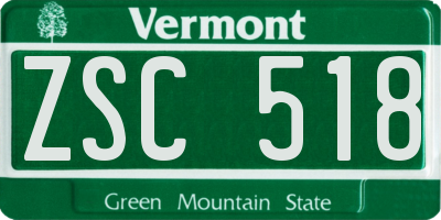 VT license plate ZSC518
