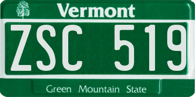 VT license plate ZSC519