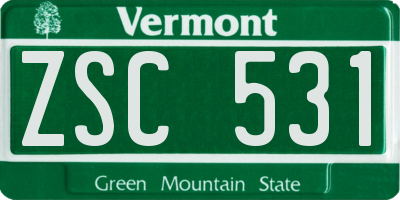 VT license plate ZSC531