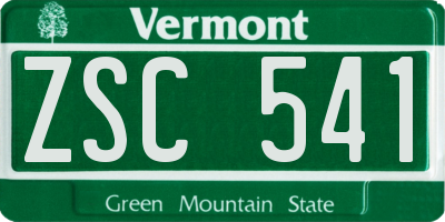 VT license plate ZSC541
