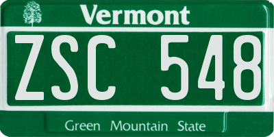 VT license plate ZSC548