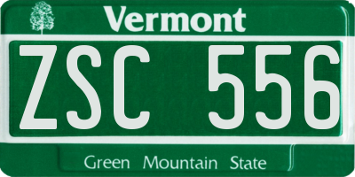VT license plate ZSC556