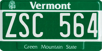 VT license plate ZSC564