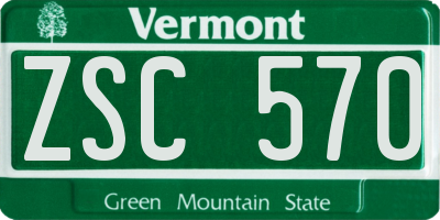 VT license plate ZSC570