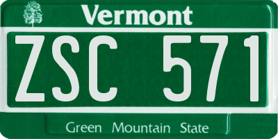 VT license plate ZSC571