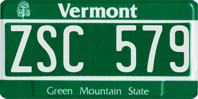 VT license plate ZSC579