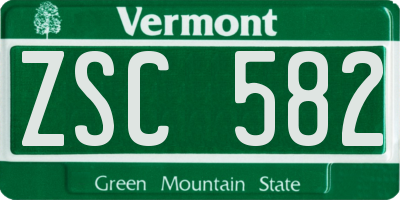 VT license plate ZSC582