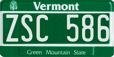 VT license plate ZSC586
