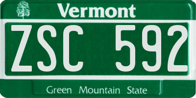 VT license plate ZSC592