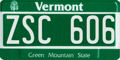 VT license plate ZSC606