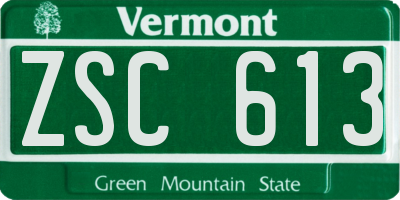 VT license plate ZSC613