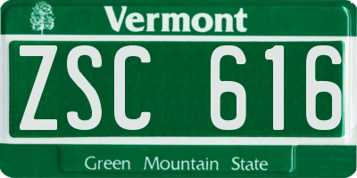 VT license plate ZSC616