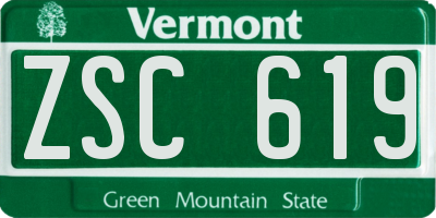 VT license plate ZSC619