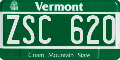 VT license plate ZSC620