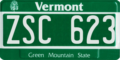 VT license plate ZSC623