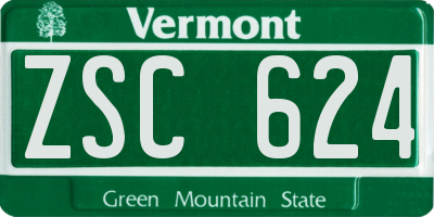 VT license plate ZSC624
