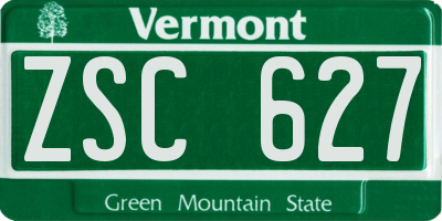 VT license plate ZSC627