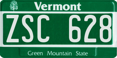 VT license plate ZSC628