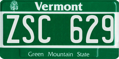 VT license plate ZSC629