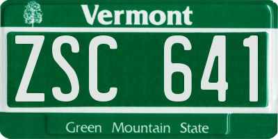 VT license plate ZSC641