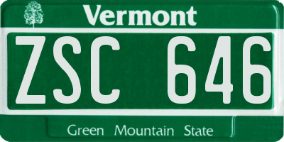 VT license plate ZSC646