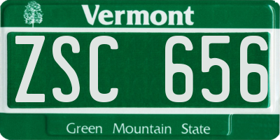 VT license plate ZSC656