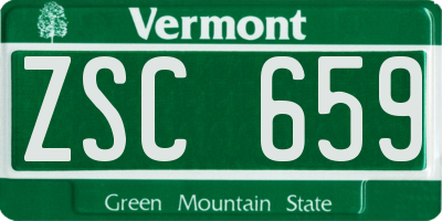 VT license plate ZSC659
