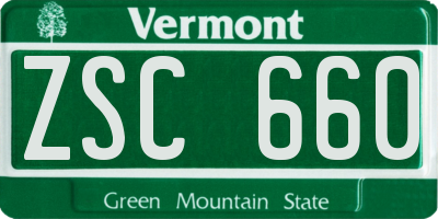 VT license plate ZSC660