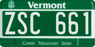 VT license plate ZSC661