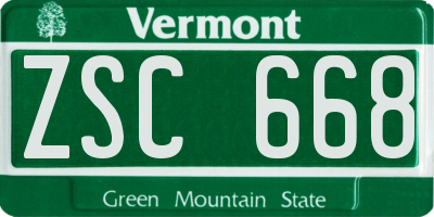VT license plate ZSC668