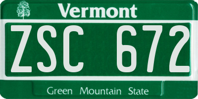 VT license plate ZSC672
