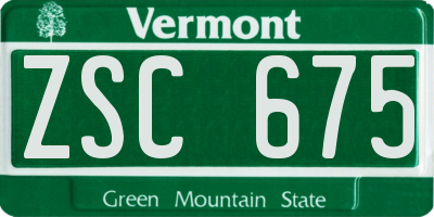 VT license plate ZSC675