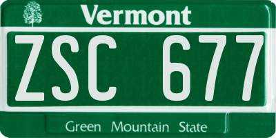 VT license plate ZSC677