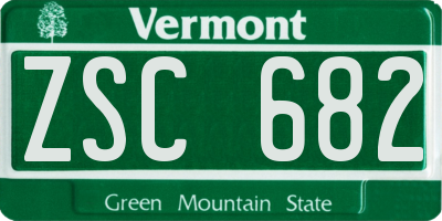 VT license plate ZSC682
