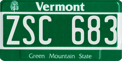 VT license plate ZSC683