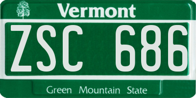 VT license plate ZSC686