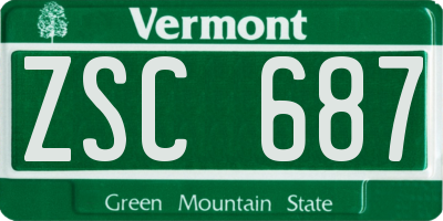 VT license plate ZSC687