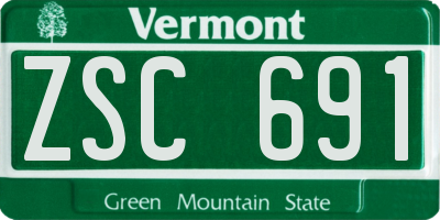 VT license plate ZSC691