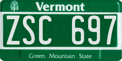 VT license plate ZSC697