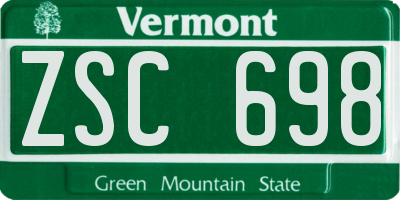 VT license plate ZSC698