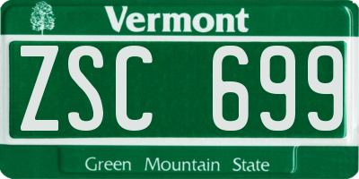 VT license plate ZSC699