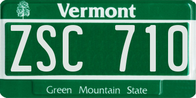 VT license plate ZSC710