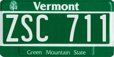 VT license plate ZSC711