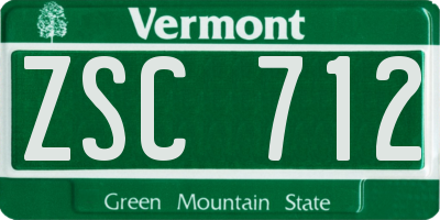 VT license plate ZSC712