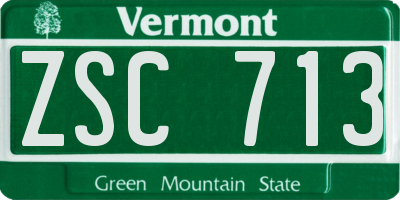 VT license plate ZSC713
