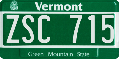 VT license plate ZSC715