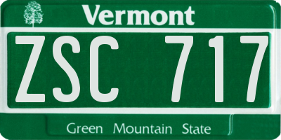 VT license plate ZSC717
