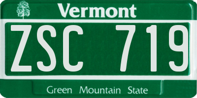 VT license plate ZSC719