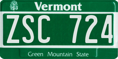 VT license plate ZSC724