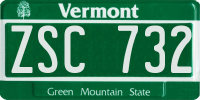 VT license plate ZSC732